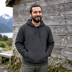Gris · Polerón Hombre Hoodie Katmandú Lhotse de frente