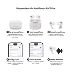 Lhotse Audífonos RM7 Pro sincronización dispositivos iOS Android - detalle