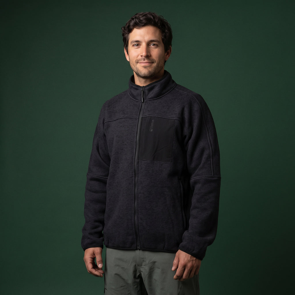Polar Hombre Tejido Térmico Anti-peeling Middle Lhotse - negro estudio frente