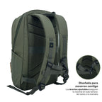 Lhotse Mochila Porta Notebook Pumori 22L Verde perfil en uso - lifestyle