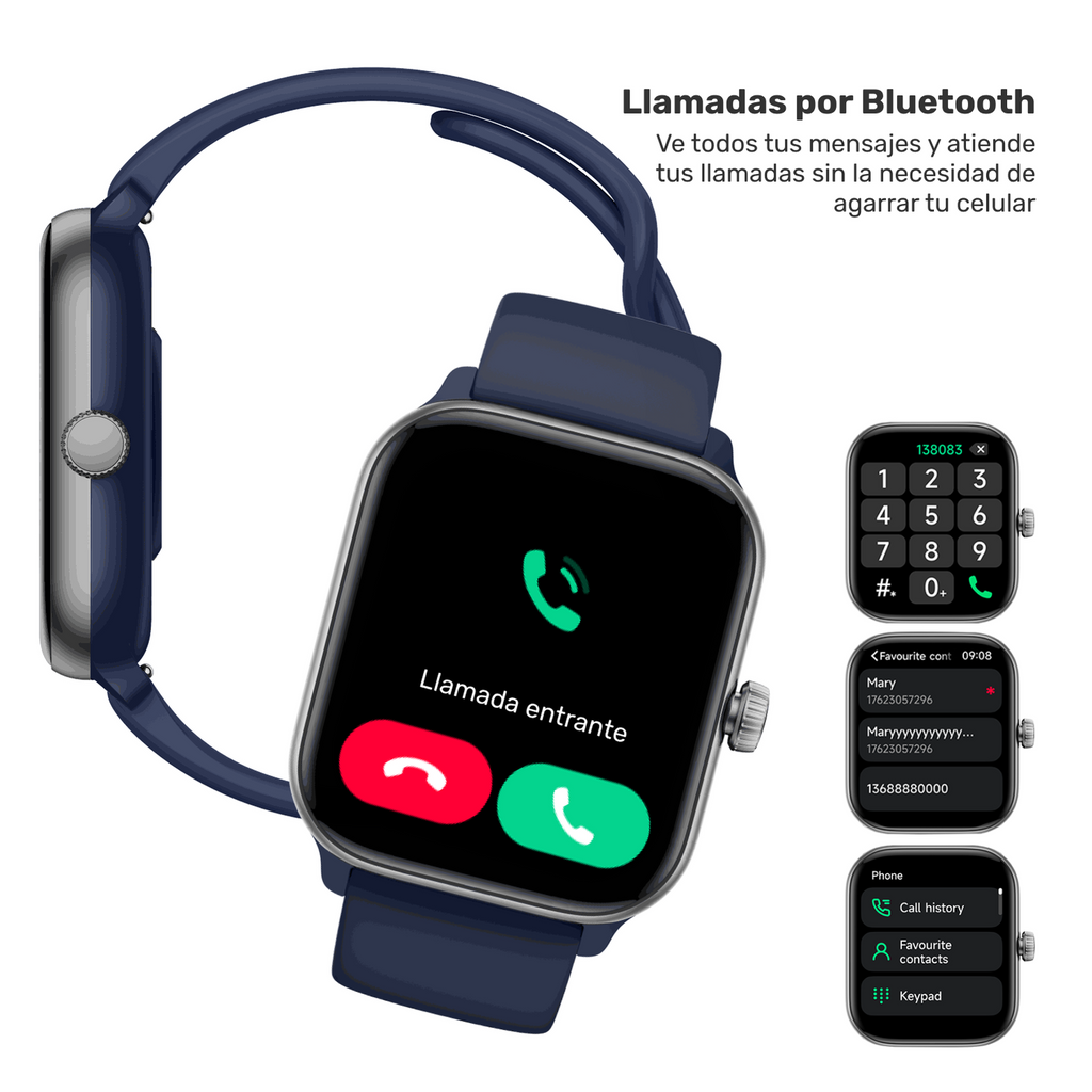 Azul · Reloj Smartwatch Music Rhythm X10 41mm