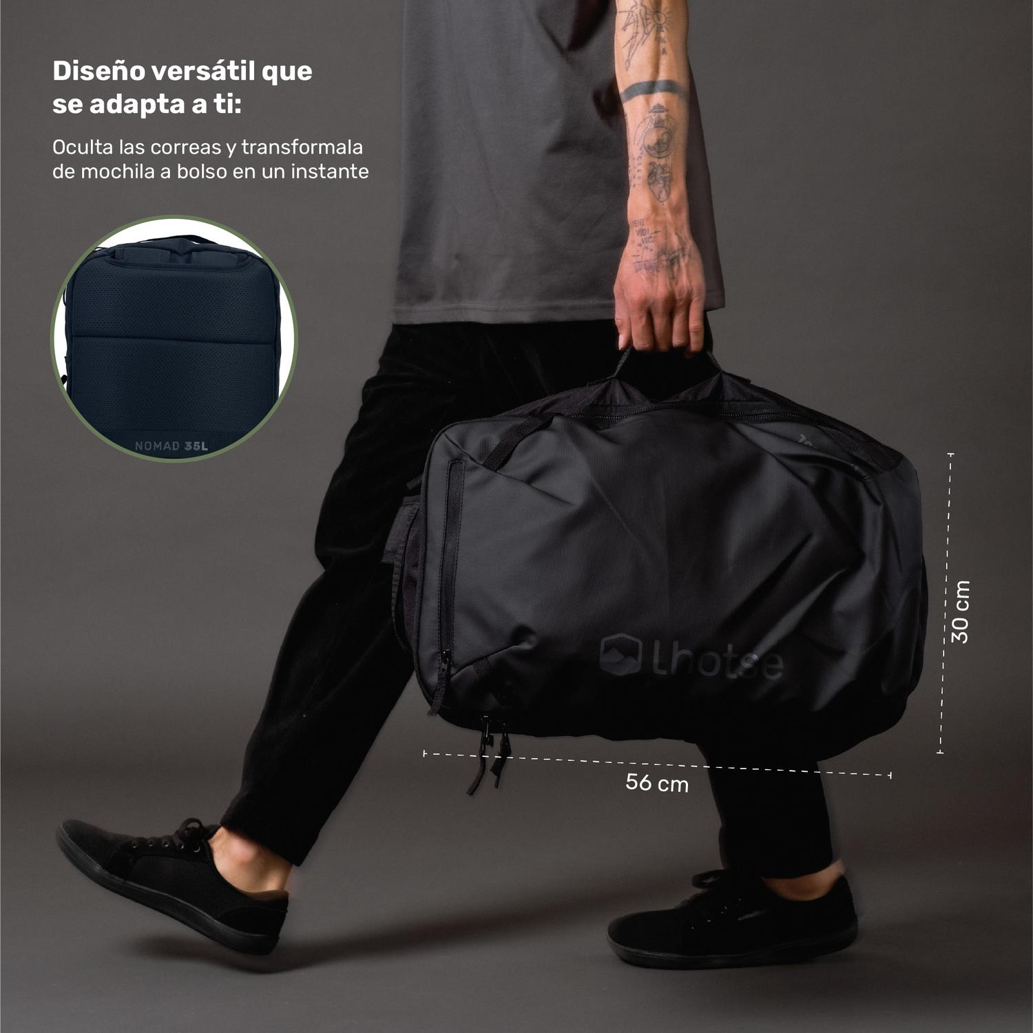 Lhotse Mochila Maleta de Viaje Nomad 35L convertida a bolso de mano arnés ocultable - lifestyle