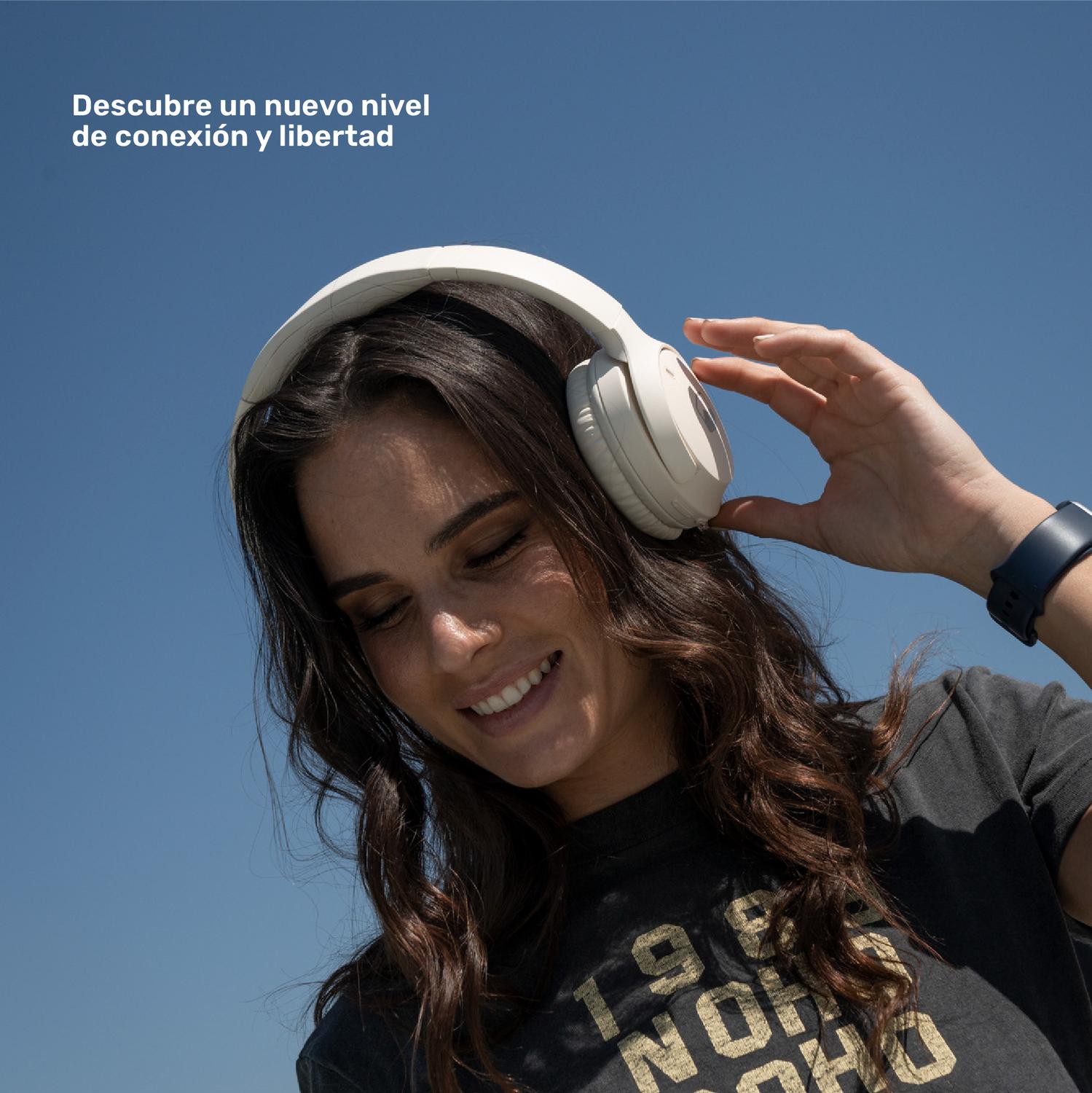 Beige · Lhotse Audífonos WavePro Over Ear diseño plegable liviano - detalle