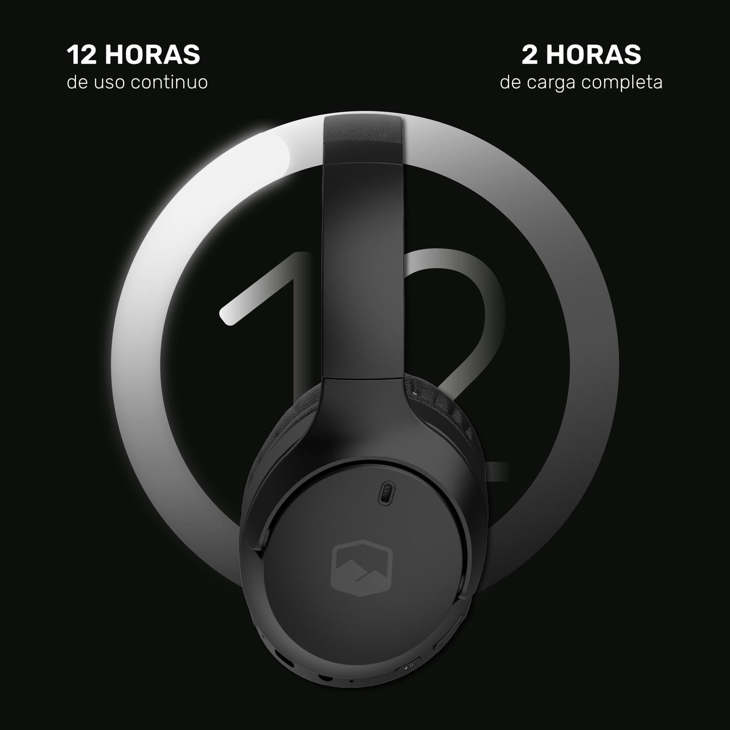 Negro · Audifonos Bluetooth Inalambricos Over Ear WavePro - foto del producto