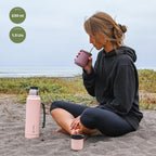 Lhotse Pack Termo Líquido Classic 1.3L y Mate con Bombilla Rosado lifestyle persona outdoor - lifestyle