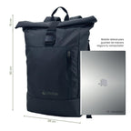 Lhotse Mochila Roll Top Makalu 22L compartimento lateral notebook medidas referencia - detalle