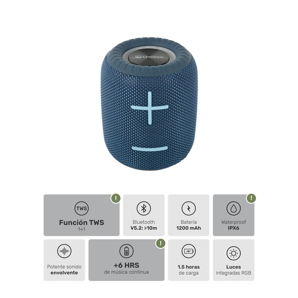Lhotse Parlante TripGo Azul especificaciones técnicas IPX6 Bluetooth 5.2 - detalle