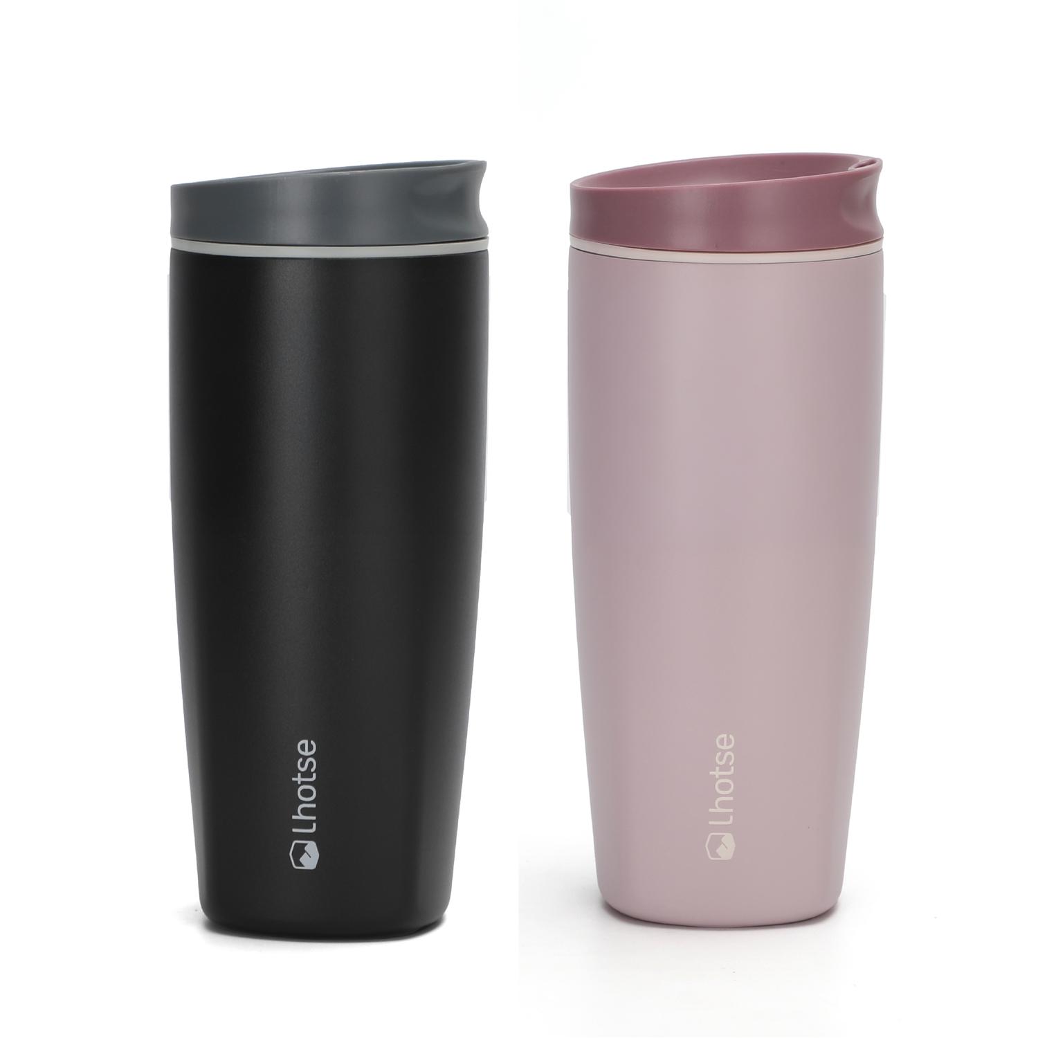 Vaso Mug Térmico Agua Café 2X Termicup 590 ml Black + Pink