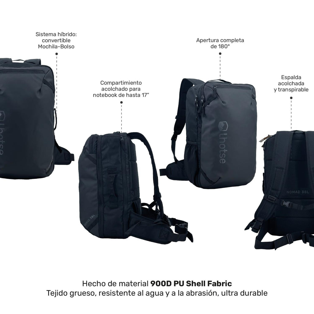 Lhotse Mochila Maleta de Viaje Nomad 35L especificaciones 35 litros 56x30x25cm apta cabina