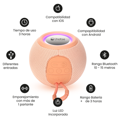 Parlante Portátil Bluetooth Lhotse Bounce Pink