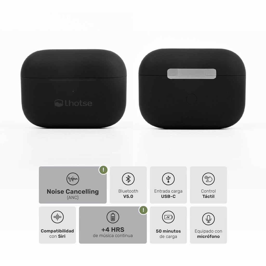 Lhotse Audífonos RM7 Pro Negro estuche especificaciones Noise Cancelling - detalle