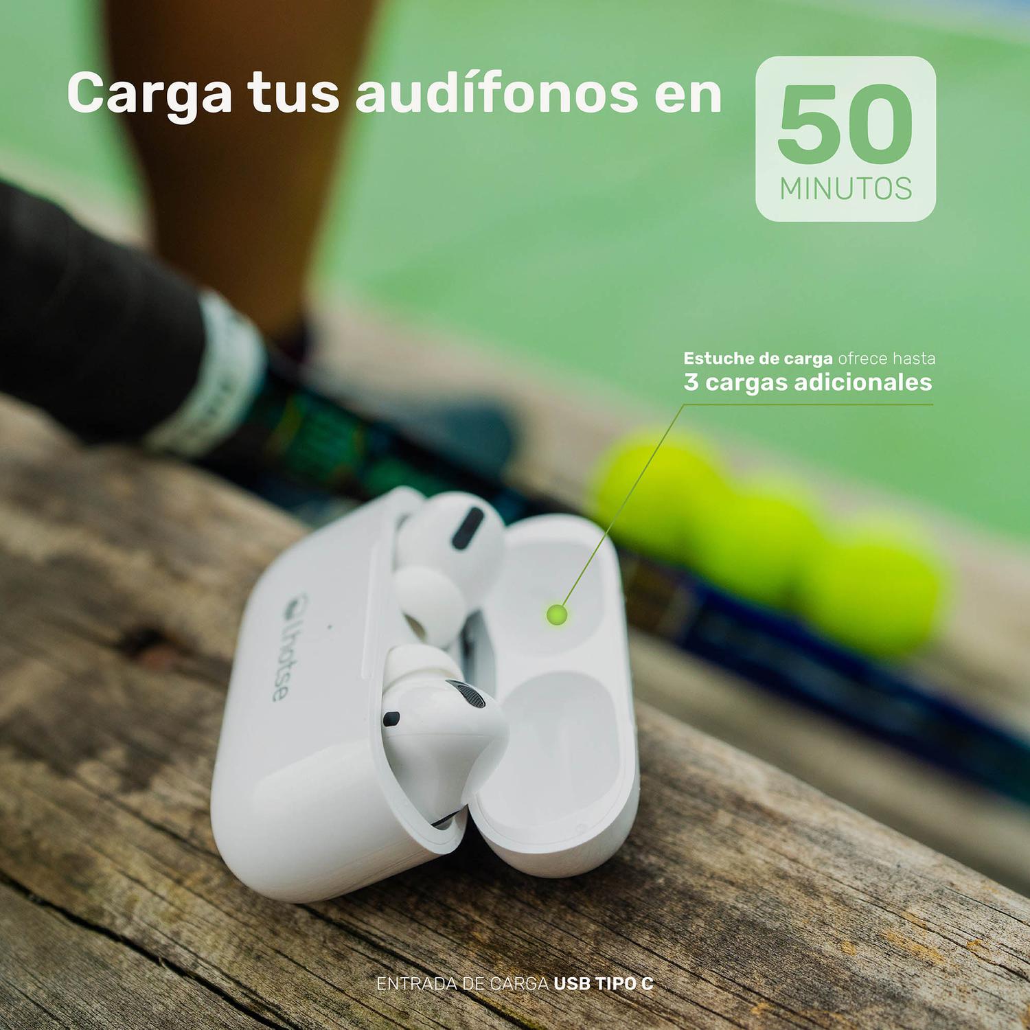 Lhotse Audífonos RM7 Pro carga estuche 50 minutos batería - detalle