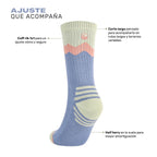 Celeste · Calcetin Deportivo Corte Largo Trekking Andor Lhotse