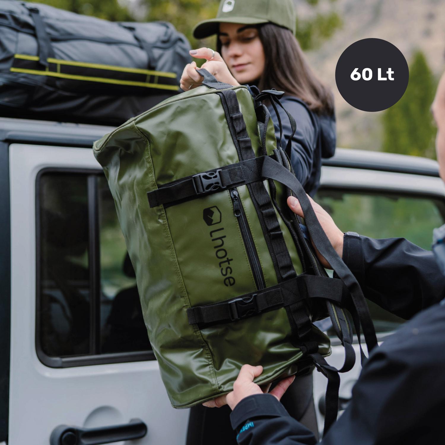 Lhotse Bolso Duffel Impermeable 60L especificaciones bolsillos materiales colores disponibles