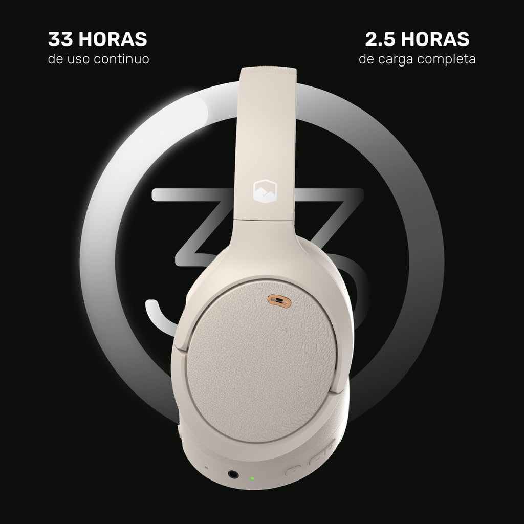 Lhotse Audífonos BeatMaster ANC especificaciones 33 horas batería 2.5 horas carga