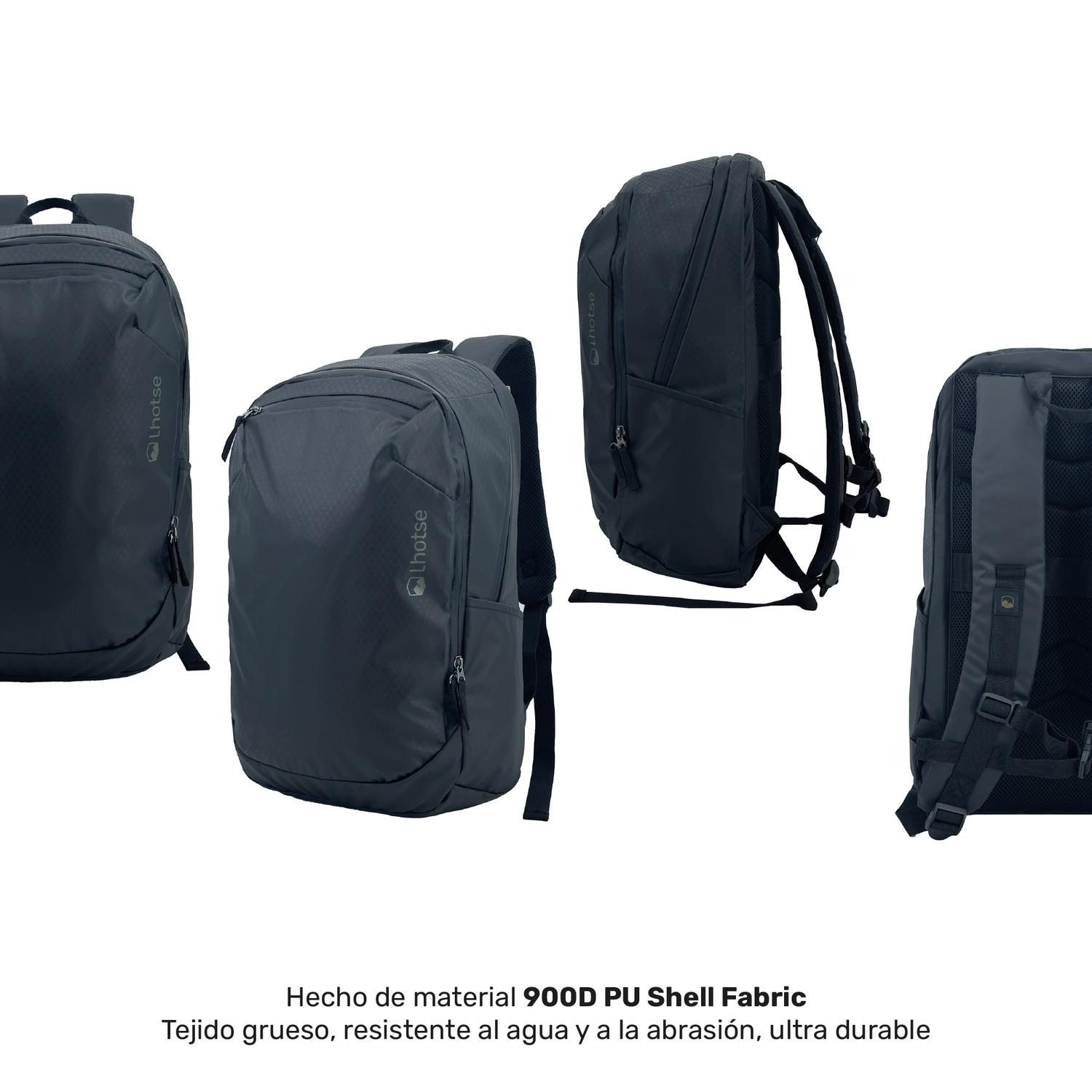 Lhotse Mochila Porta Notebook Pumori 22L Negro detalle lateral cierres sellados - detalle