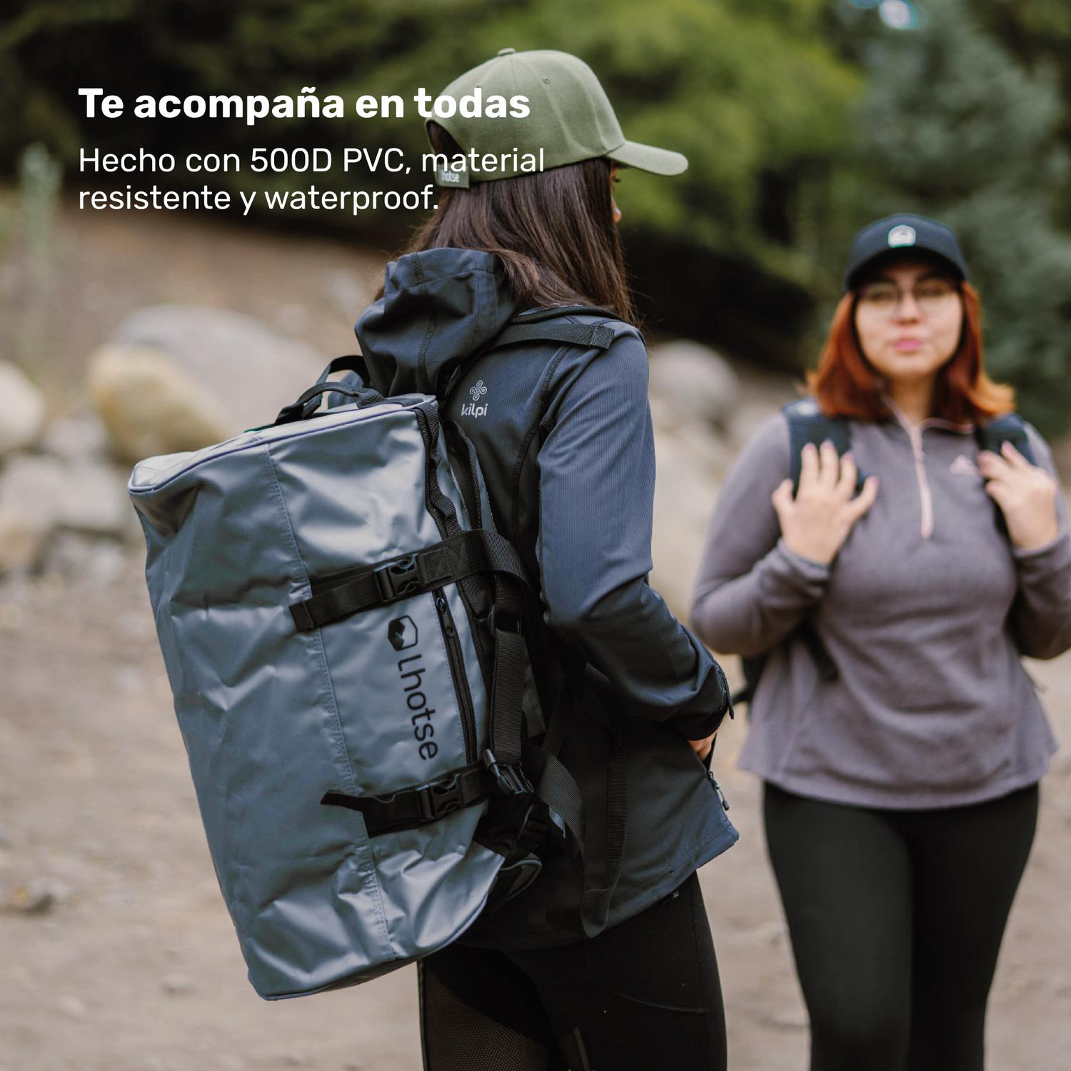 Lhotse Bolso Duffel Impermeable 30L Azul convertible mochila outdoor - lifestyle