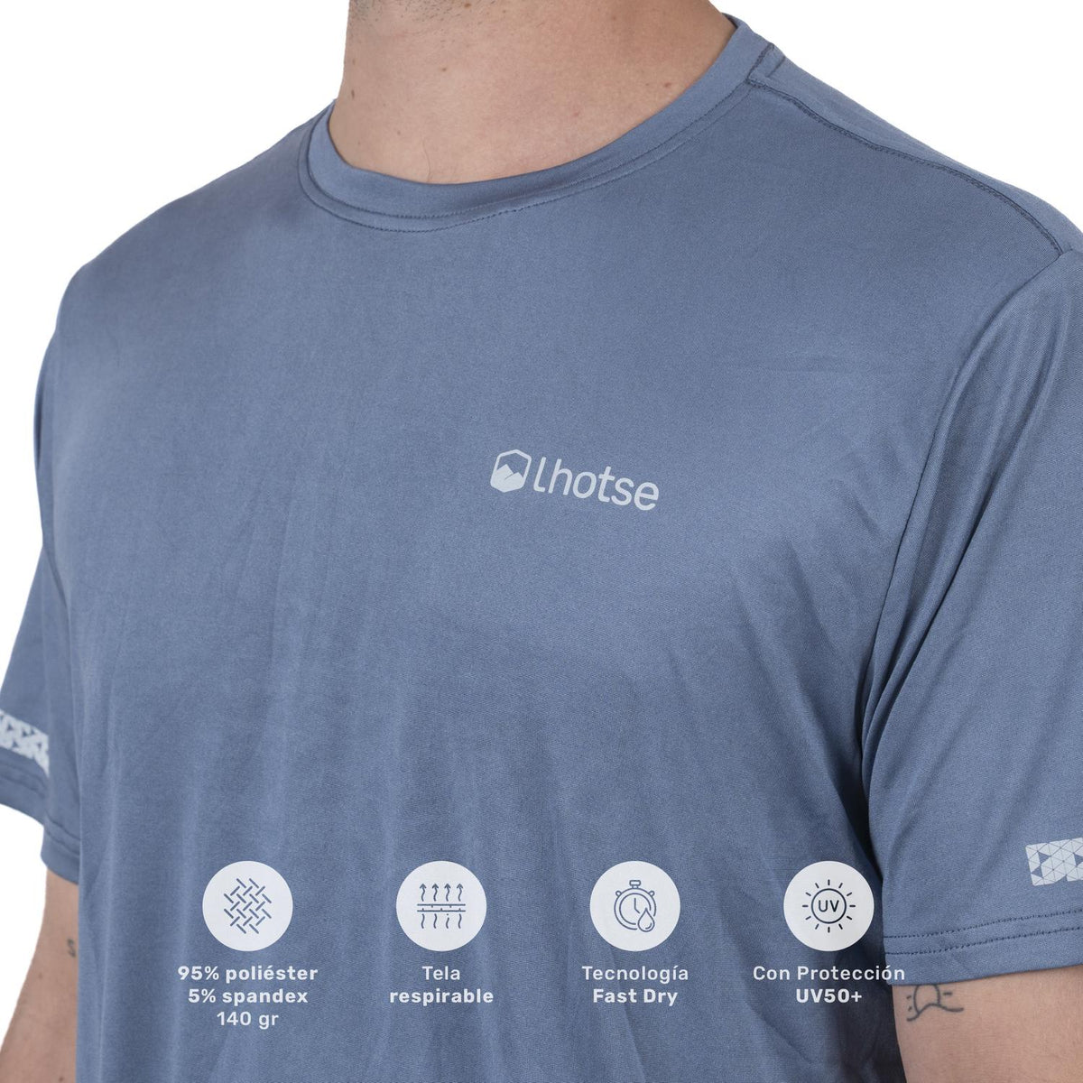 Azul · Polera Hombre Deportiva Manga Corta Boyak DryCool Lhotse