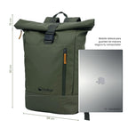 Lhotse Mochila Roll Top Makalu 22L Verde uso exterior - lifestyle