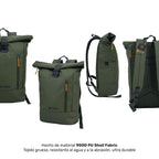 Lhotse Mochila Roll Top Makalu 22L Verde detalle textura material 900D PU - detalle