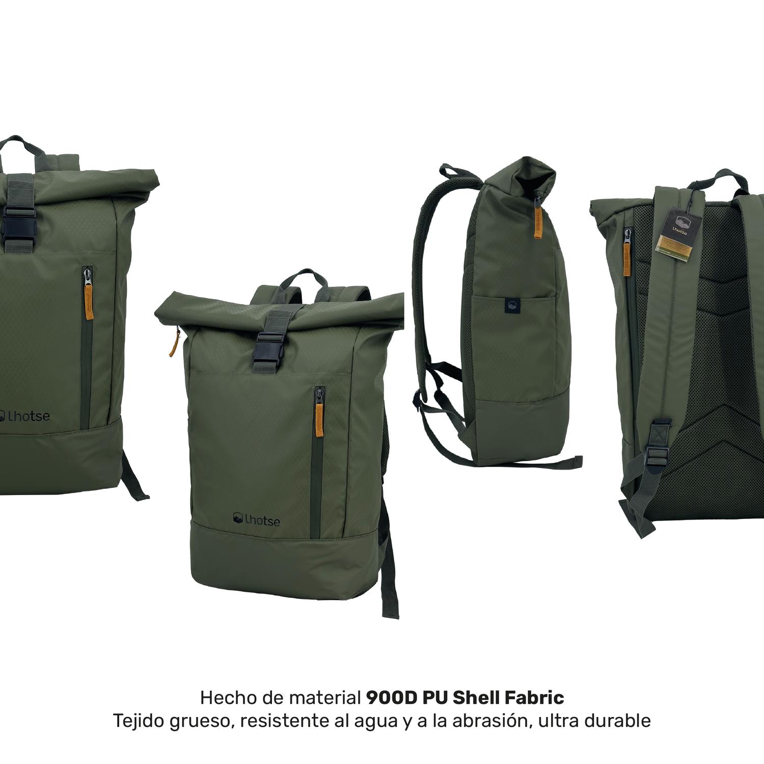 Lhotse Mochila Roll Top Makalu 22L Verde detalle textura material 900D PU - detalle