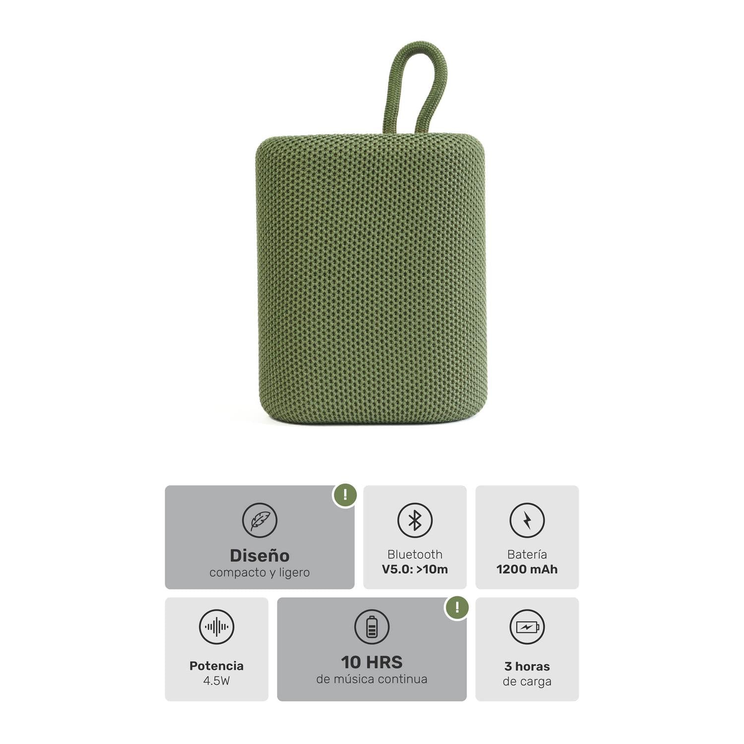 Lhotse Parlante Portátil Bluetooth Tune Up Verde especificaciones técnicas Bluetooth - detalle