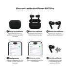 Lhotse Audífonos RM7 Pro sincronización dispositivos iOS Android - detalle