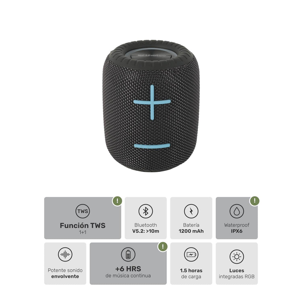 Lhotse Parlante TripGo Verde especificaciones técnicas IPX6 Bluetooth 5.2 - detalle