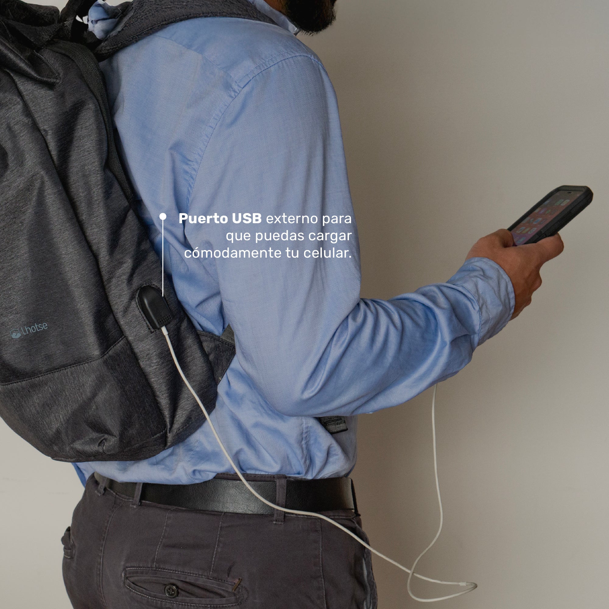 Mochila Antirrobo Lhotse Gris Oscuro MA147