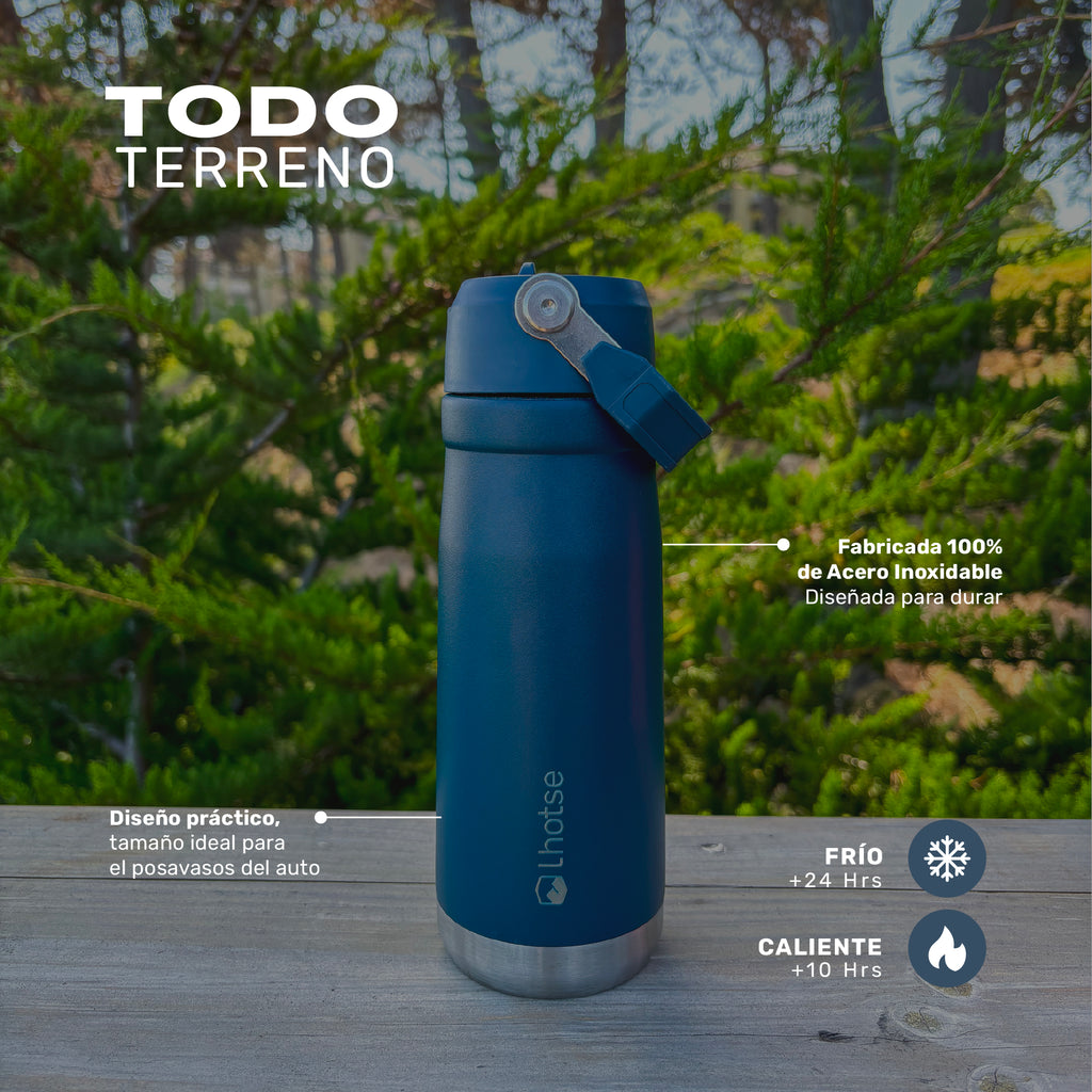 Lhotse Botella Térmica Adventure 650ml Azul todo terreno outdoor - lifestyle