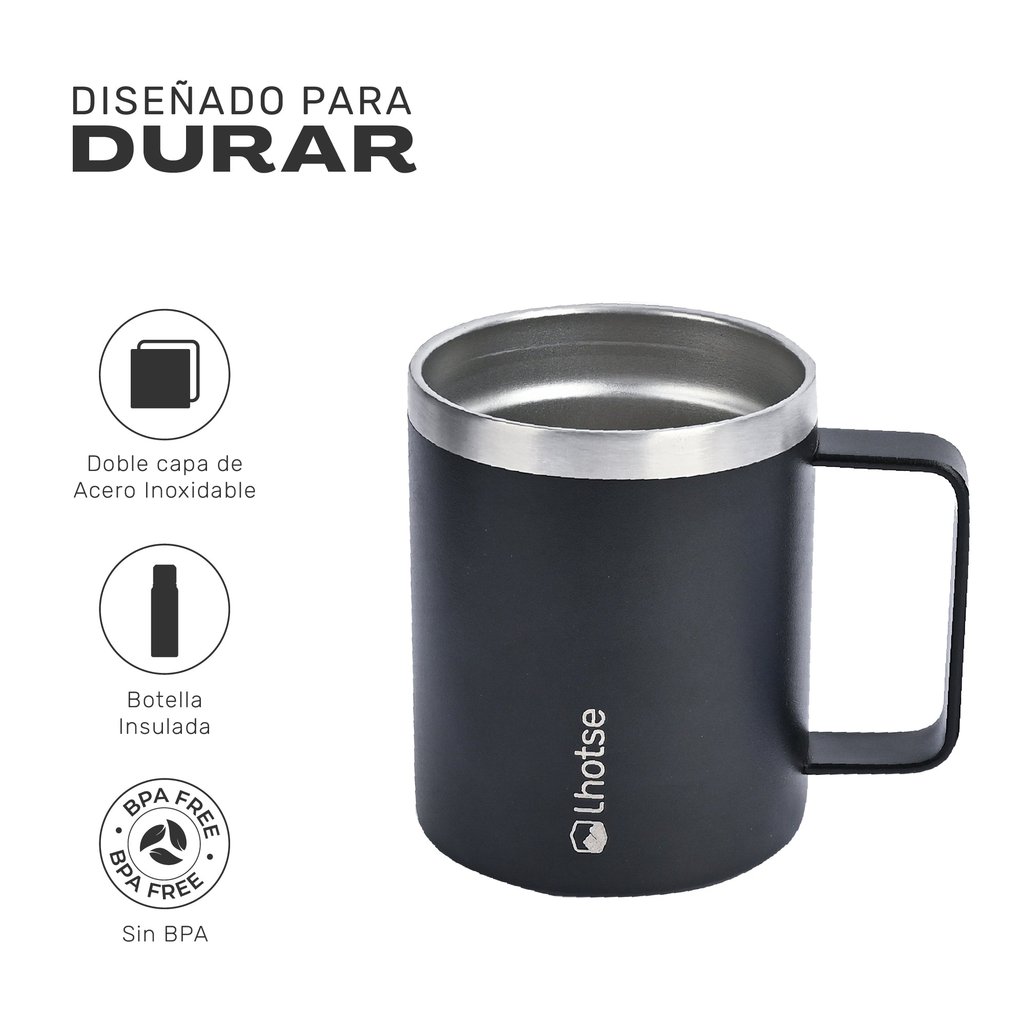 Taza Camping 350ml Negro - imagen 3