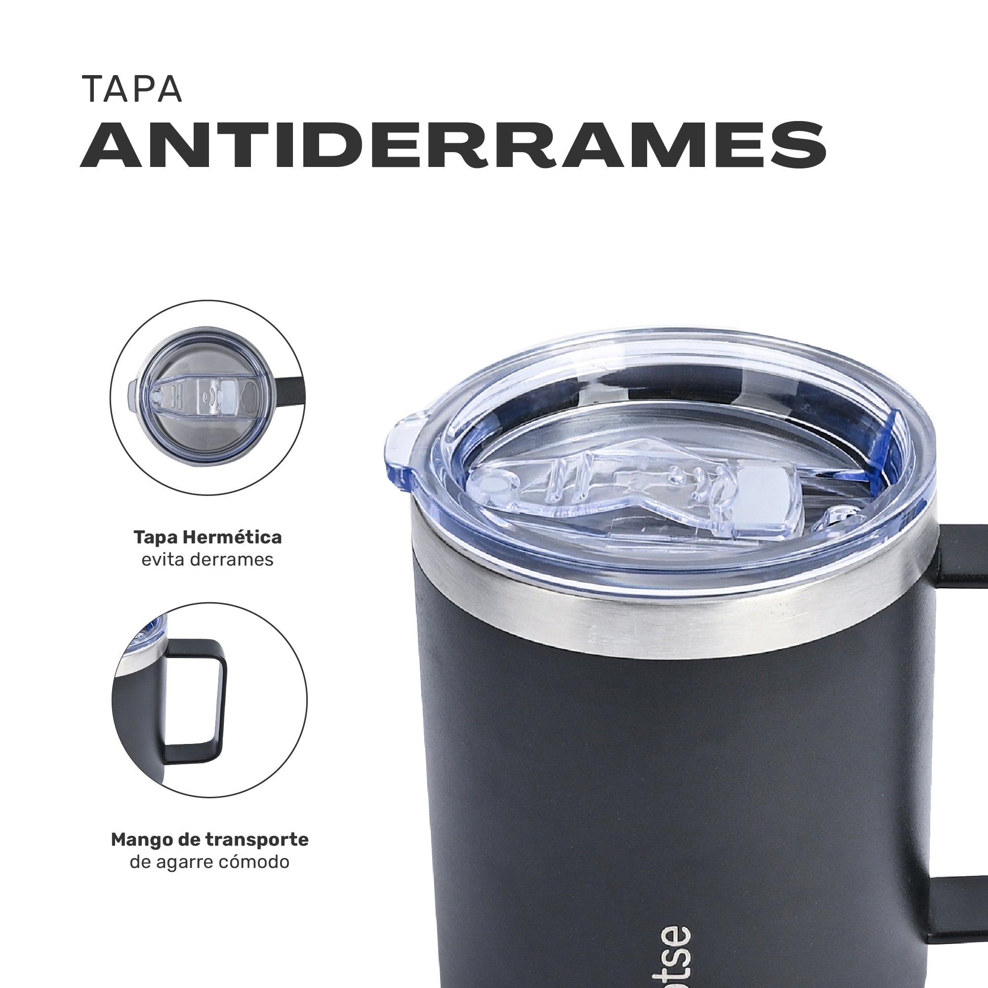 Taza Camping 350ml Negro - imagen 4
