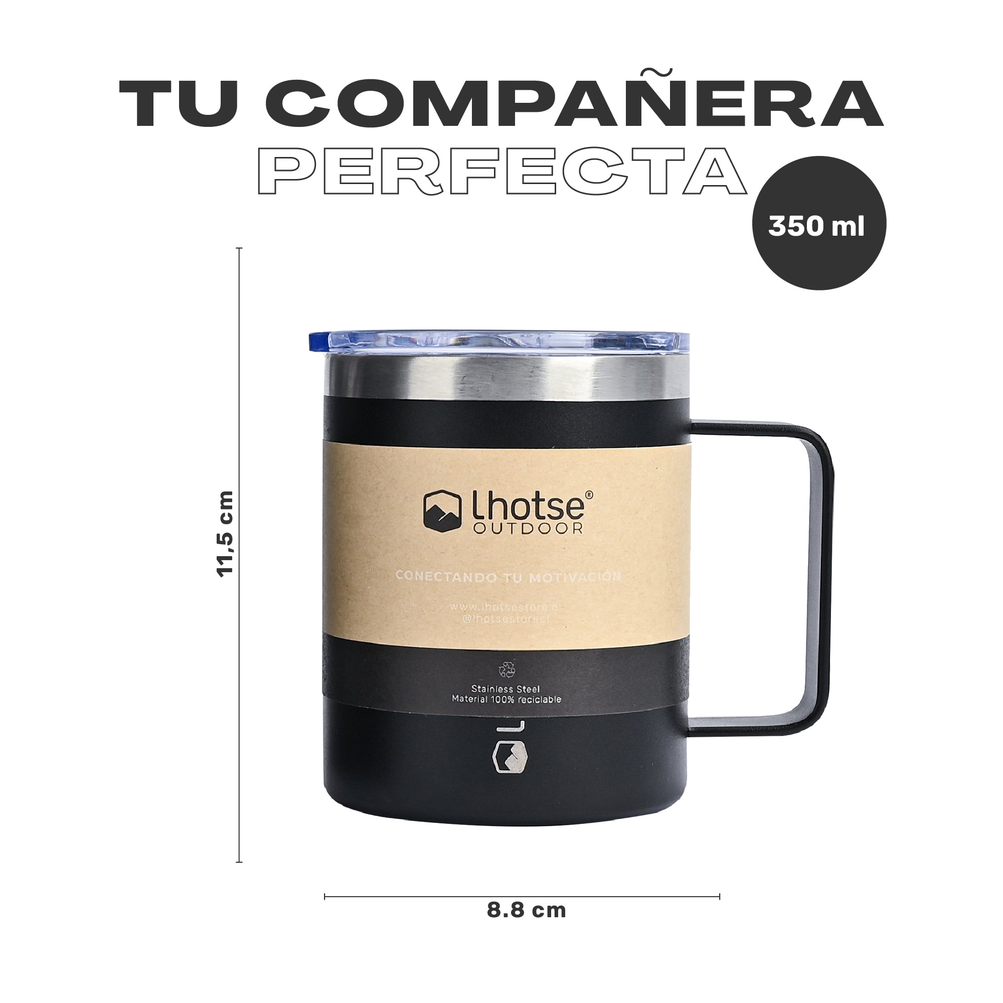 Taza Camping 350ml Negro - imagen 5