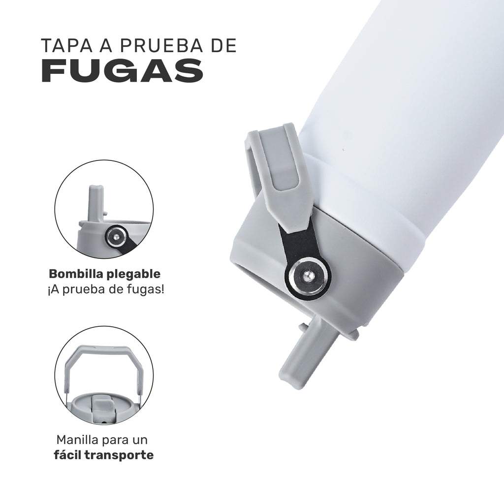 Lhotse Botella Térmica Adventure 650ml Blanco diseñado para durar acero inoxidable - detalle