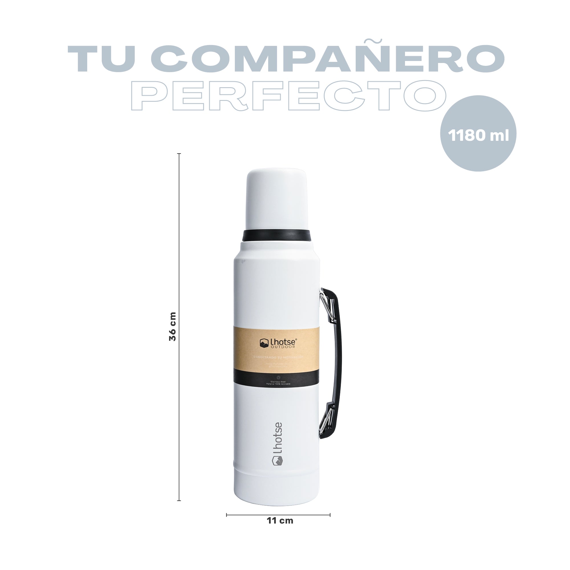 Lhotse Termo Líquido Classic 1.3L Blanco tu compañero vida activa - detalle
