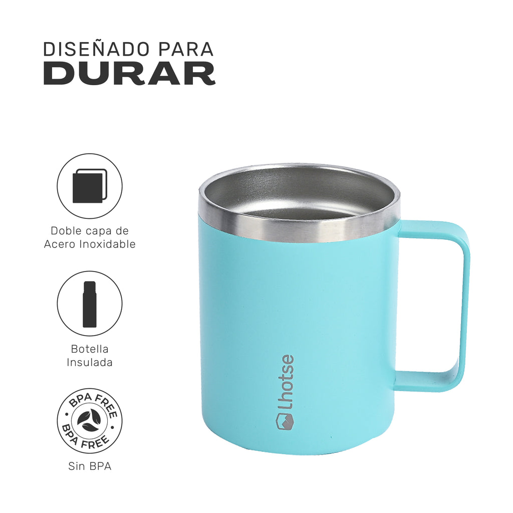 Azul · Taza Térmica Insulada Camping 350ml