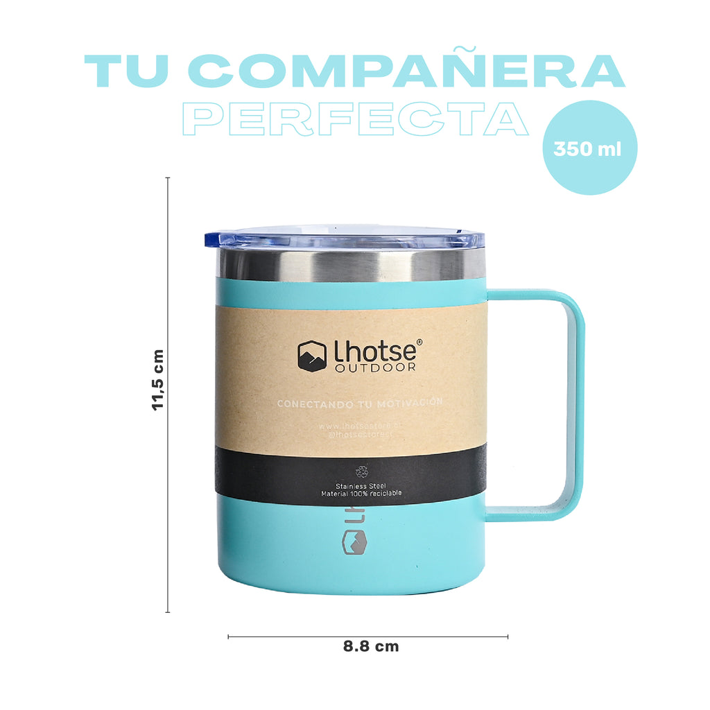 Azul · Taza Térmica Insulada Camping 350ml