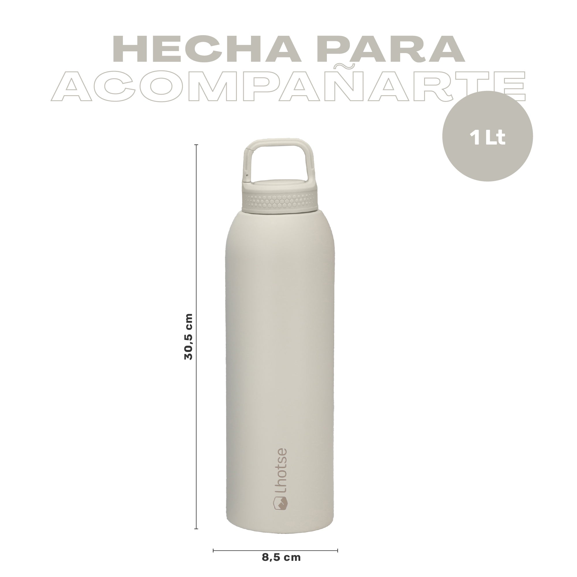 Botella Térmica Agua Acero Inox 3 Tapas HydroCore 1Lt Lhotse