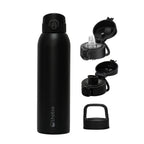 Negro · Botella Térmica Agua Acero Inox 3 Tapas HydroCore 1Lt Lhotse