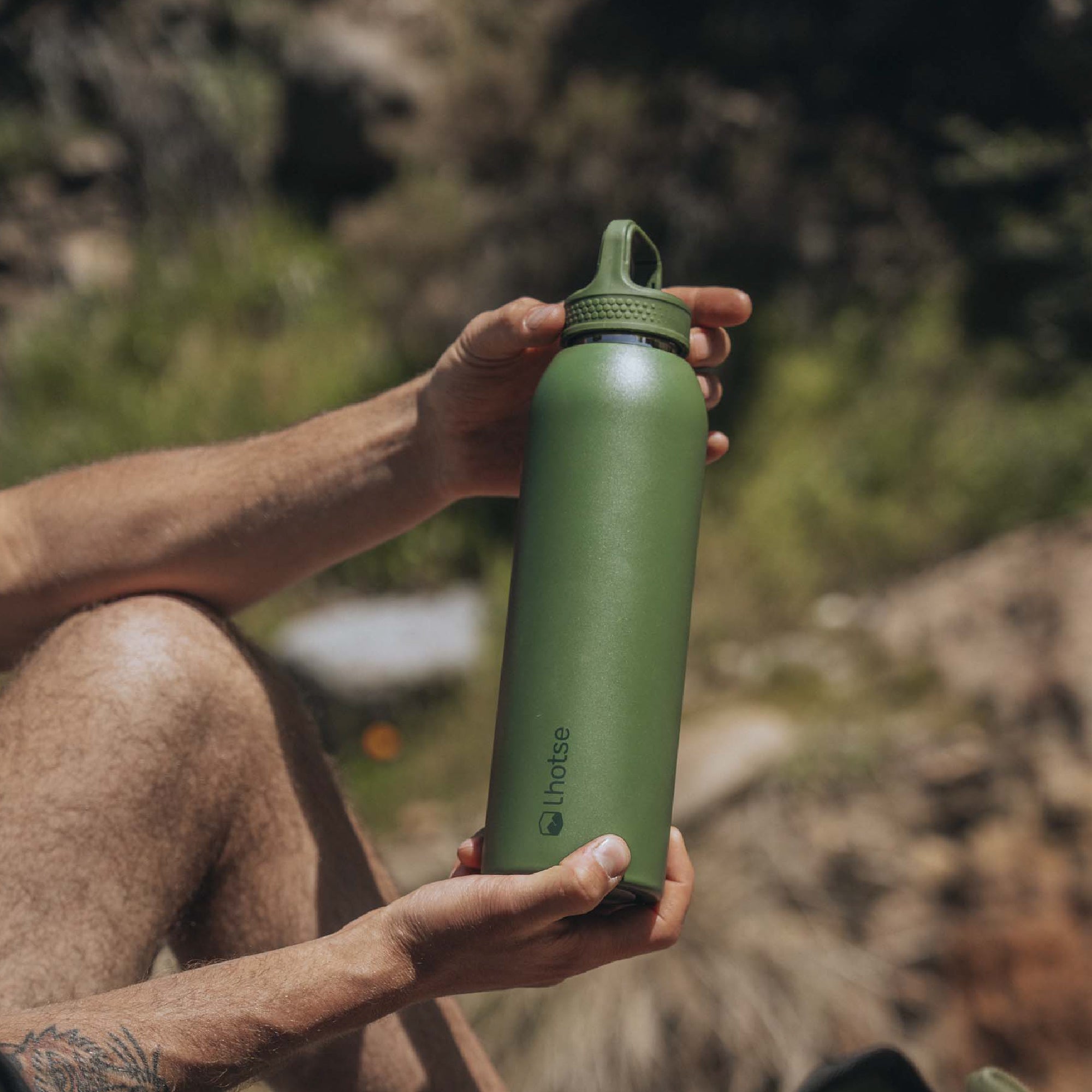 Botella Térmica Agua Acero Inox 3 Tapas HydroCore 1Lt Lhotse