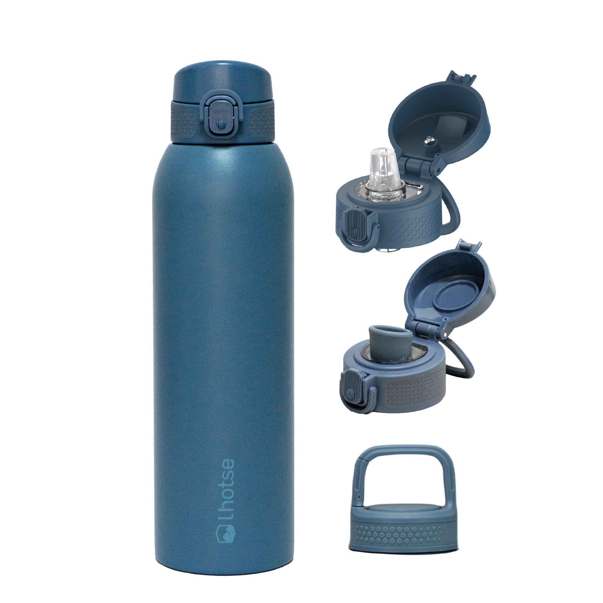Azul oscuro · Botella Térmica Agua Acero Inox 3 Tapas HydroCore 1Lt Lhotse
