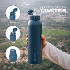 Azul oscuro · Botella Térmica Agua Acero Inox 3 Tapas HydroCore 1Lt Lhotse