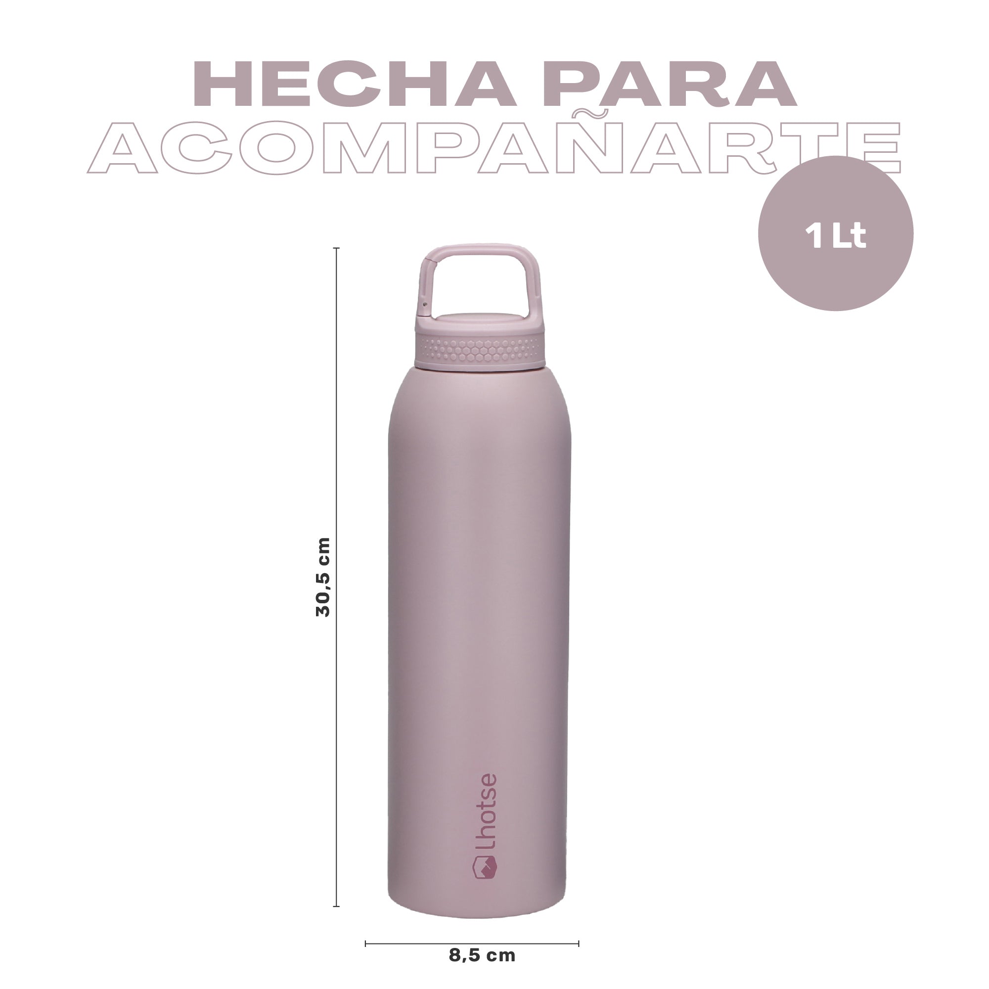 Botella Térmica Agua Acero Inox 3 Tapas HydroCore 1Lt Lhotse