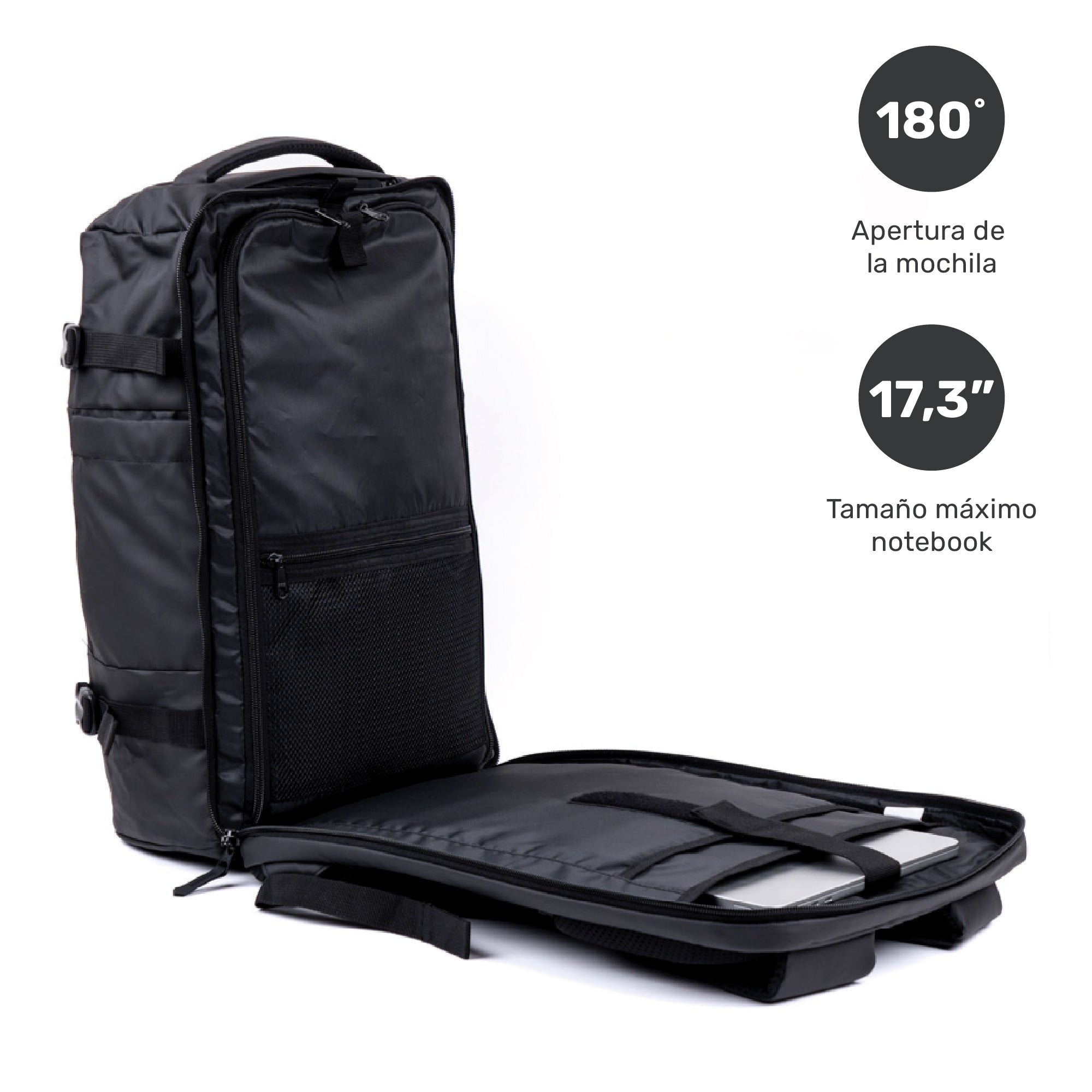 Mochila Viaje impermeable Notebook 17,3"Broadpeak 40L Lhotse