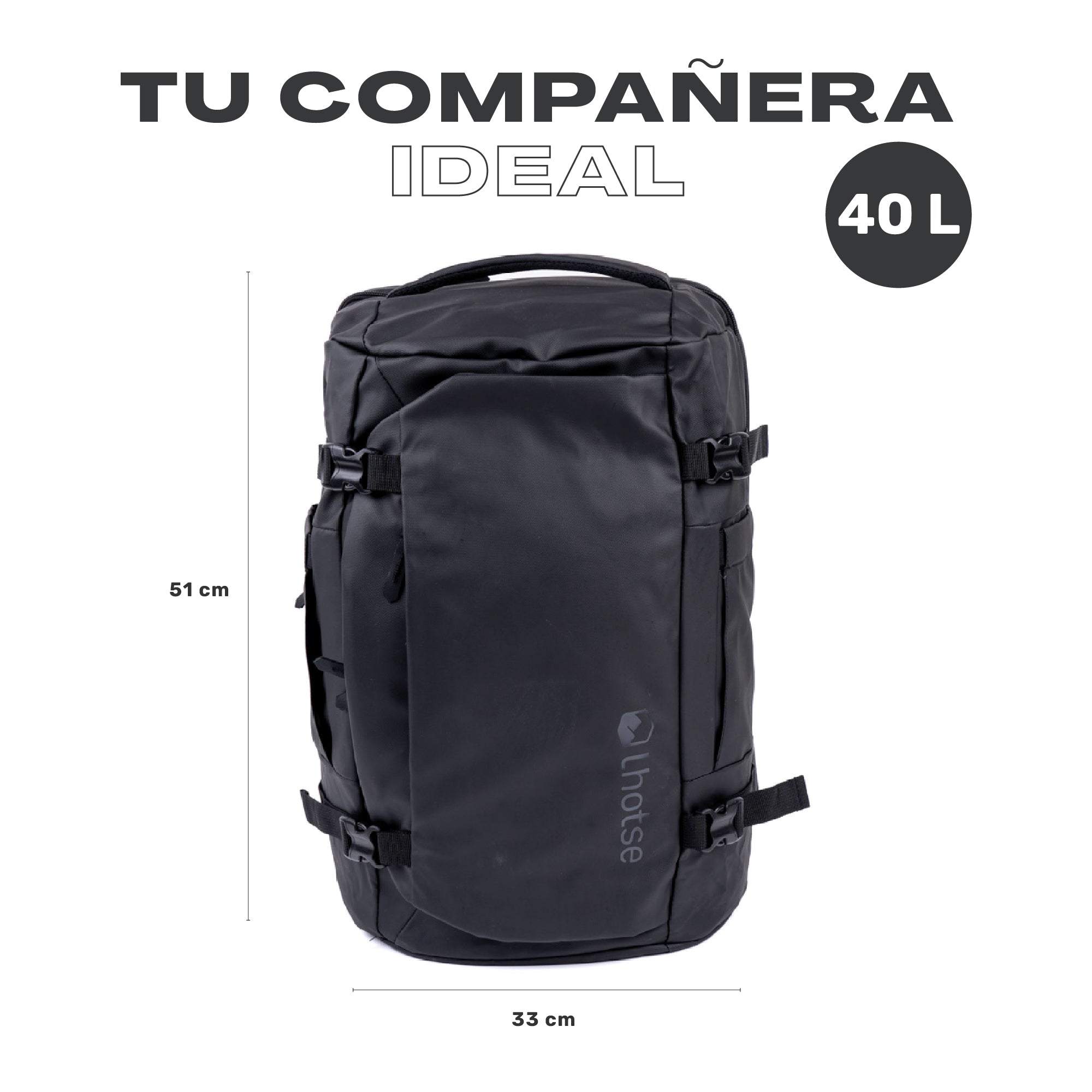 Mochila Viaje impermeable Notebook 17,3"Broadpeak 40L Lhotse