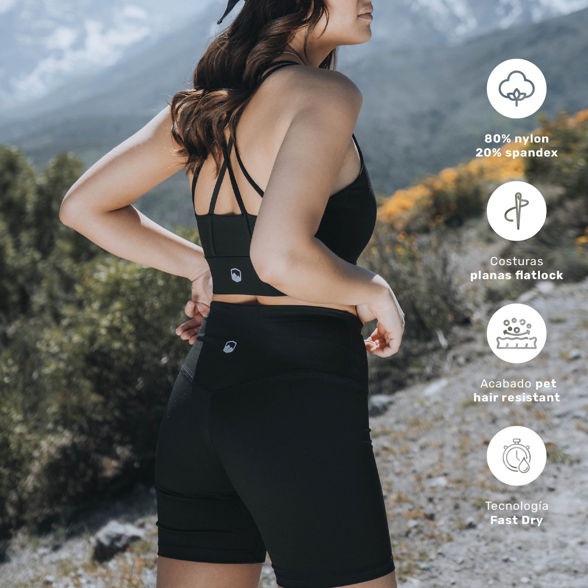 The Top: Biker Short Dhara + Peto Deportivo Kalo Negro