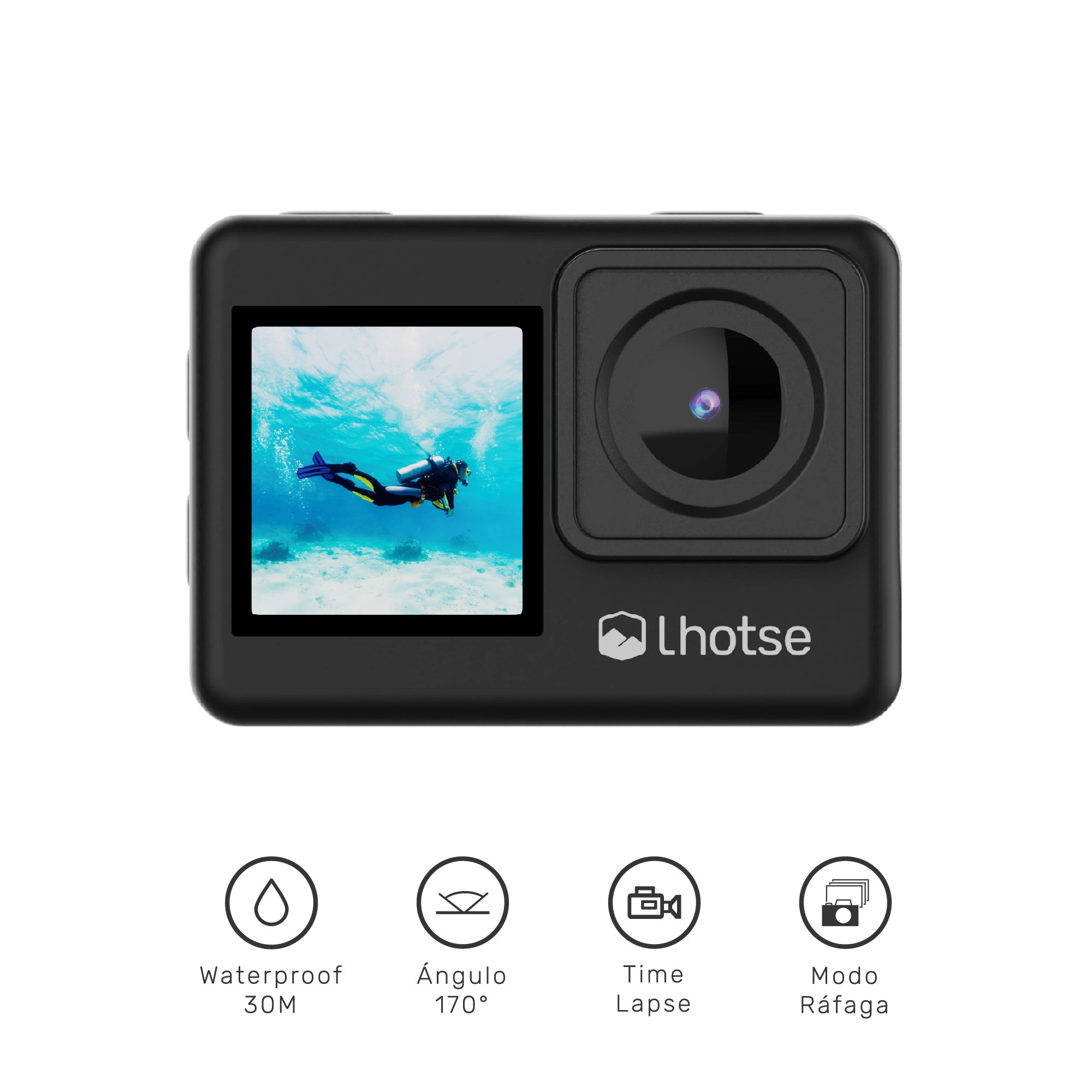 Cámara de acción doble pantalla 4k 30ftps Xplore Lhotse