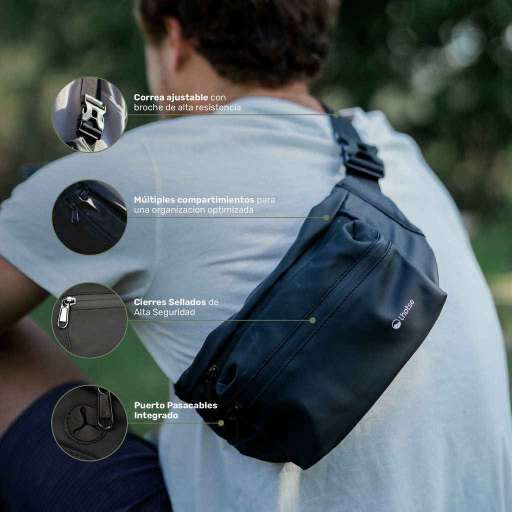 Lhotse Banano Impermeable en uso correa ajustable crossbody - lifestyle