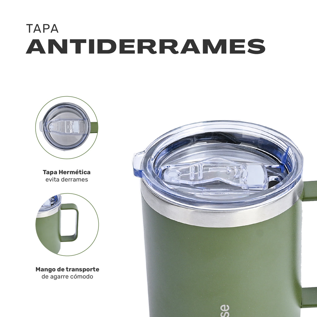 Verde · Taza Térmica Insulada Camping 350ml