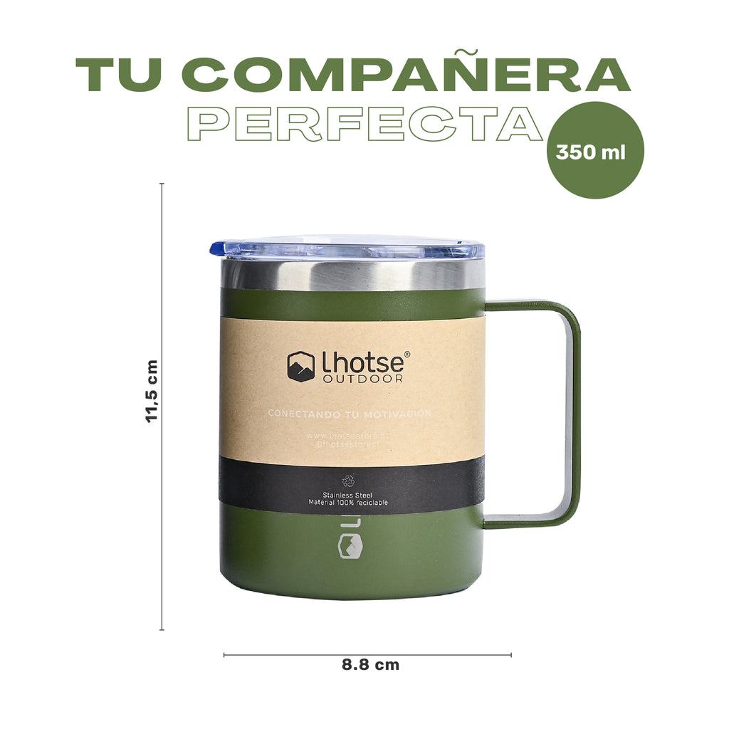 Verde · Taza Térmica Insulada Camping 350ml